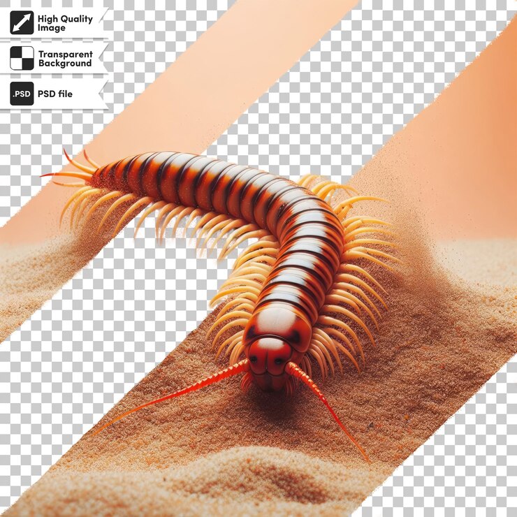 PSD psd caterpillar on transparent background
