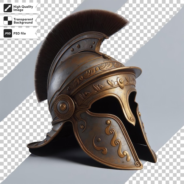 PSD psd cavaleiro medieval grego espartano capacete de gladiador em fundo transparente