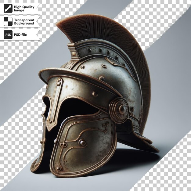 PSD psd cavaleiro medieval grego espartano capacete de gladiador em fundo transparente