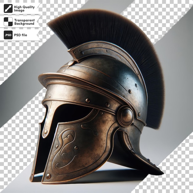 PSD psd cavaleiro medieval grego espartano capacete de gladiador em fundo transparente