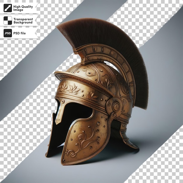 PSD psd cavaleiro medieval grego espartano capacete de gladiador em fundo transparente