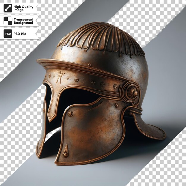 Psd cavaleiro medieval grego espartano capacete de gladiador em fundo transparente