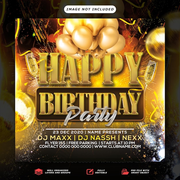 PSD psd célébrer dans le style top designs de flyer d'anniversaire pour les fêtes