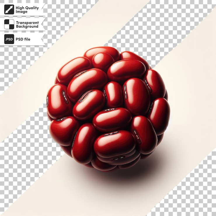 PSD psd los cereales naturaleza frijol rojo en fondo transparente con capa de máscara editable