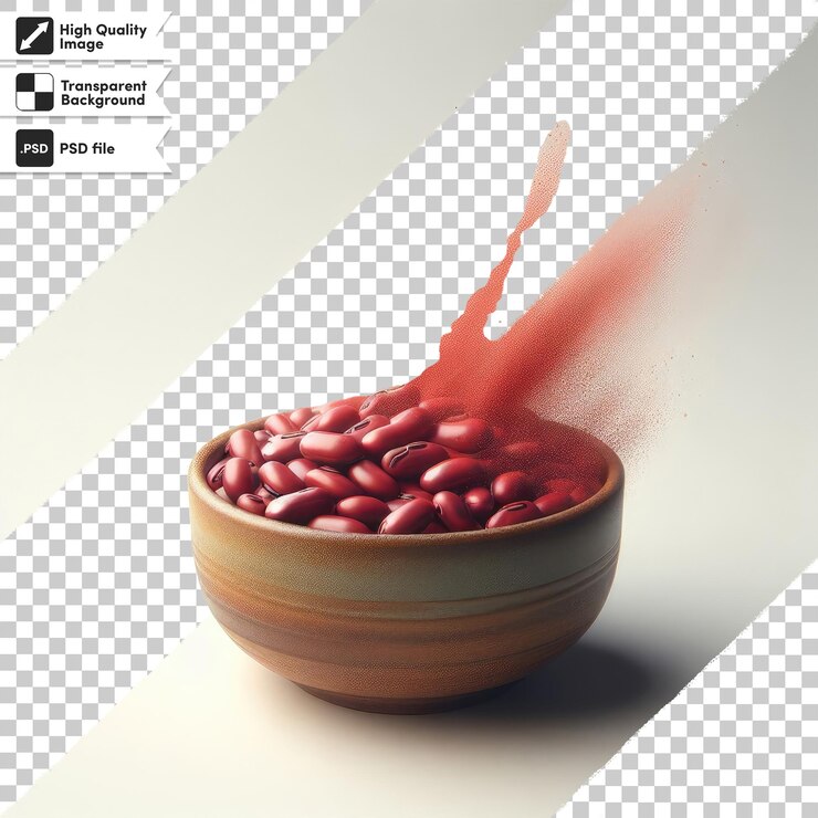 PSD psd les céréales nature haricots rouges sur fond transparent avec couche de masque modifiable