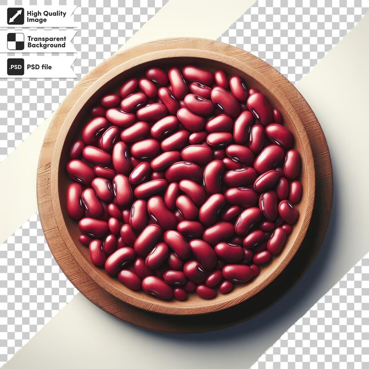PSD psd les céréales nature haricots rouges sur fond transparent avec couche de masque modifiable