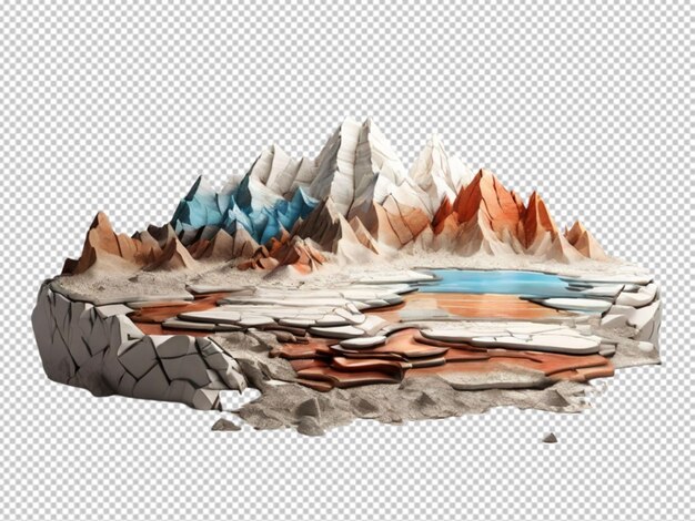 PSD psd d'un champ de montagnes en 3d