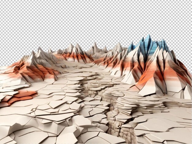 PSD psd d'un champ de montagnes en 3d