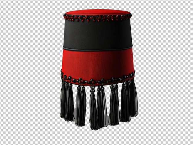 PSD psd d'un chapeau de fez rouge sur un fond transparent