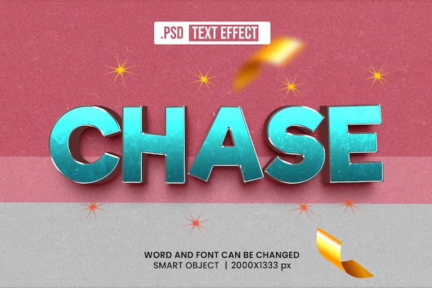 PSD psd chase3d efeito de texto editável