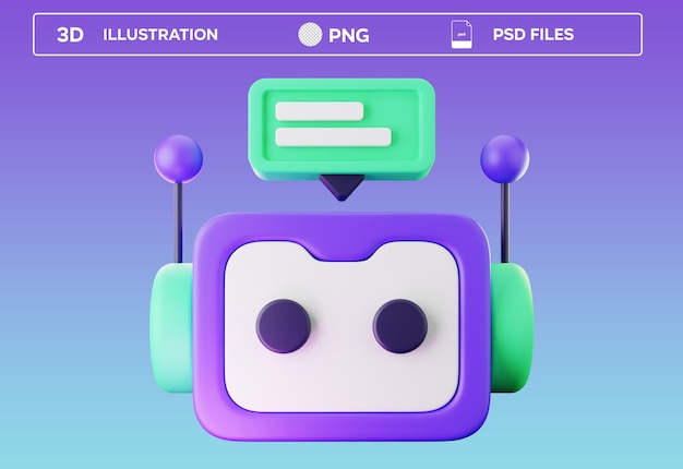 PSD Chat bot 3D icon