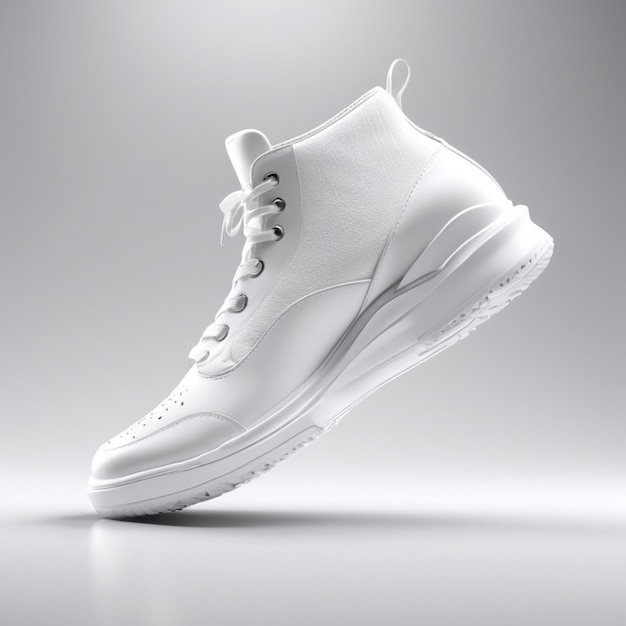 PSD psd de chaussure blanche sur fond blanc