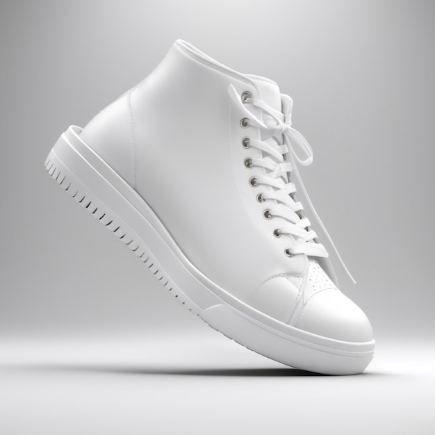 PSD psd de chaussure blanche sur fond blanc