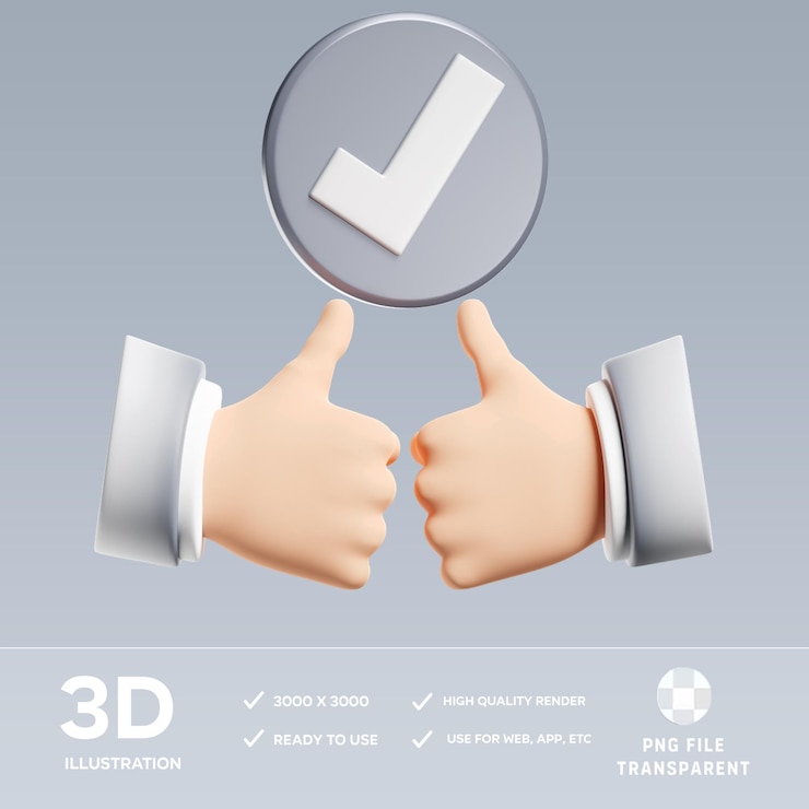 PSD psd check 3d illustration