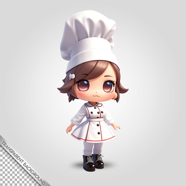 PSD Chef menina fundo transparente