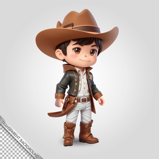 PSD psd chibi cowboy fond transparent