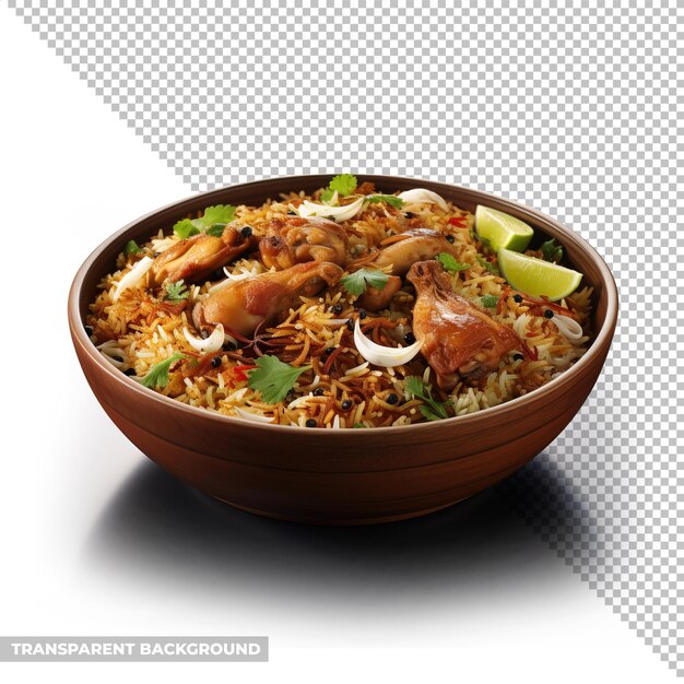 Psd chicken biryani isolado sem fundo