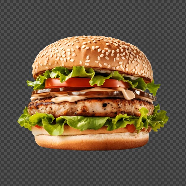 Psd chicken_hamburger isolado em fundo transparente