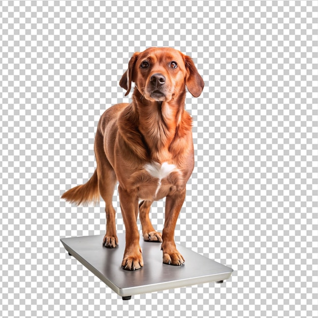 PSD psd d'un chien se tient sur une échelle de sol sur un fond transparent