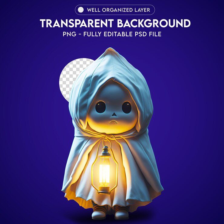 PSD psd child dressed as ghost transparent png