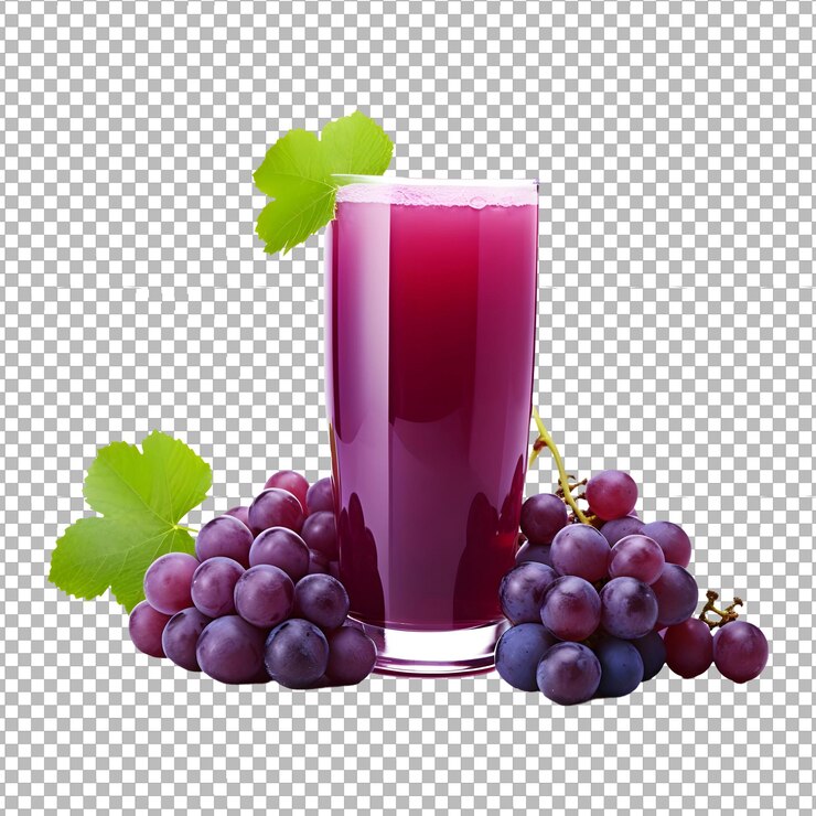 PSD psd chilled purple grapes bunch with a glass of grape juice sweet refreshment grape juice glass
