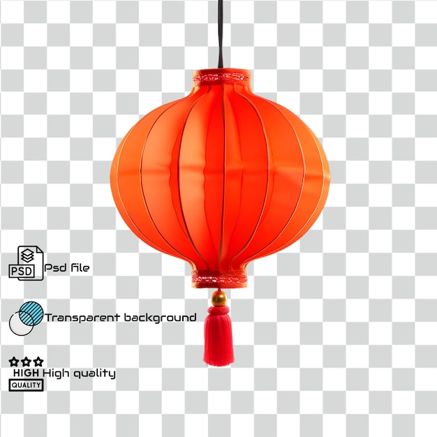 psd chinese red lantern isolated on transparent background