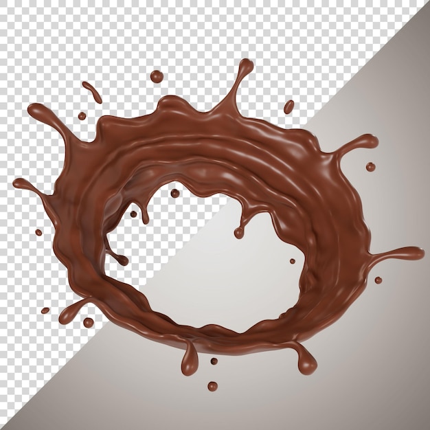 PSD Chocolate isolado espirra círculo de ondas