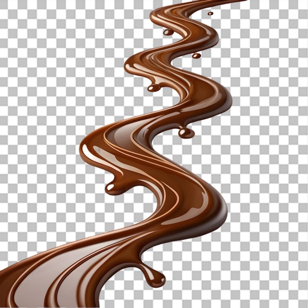 Psd chocolate redondo remolino salpicaduras y gotas aisladas en el fondo