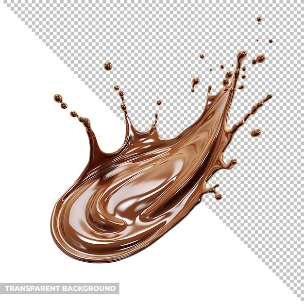 psd chocolate with splashing isolated without background