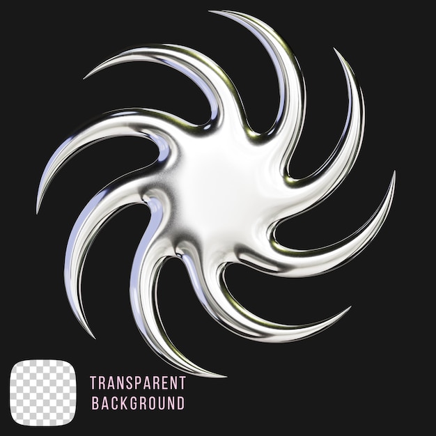 Psd Chrom-Stern y2k abstrakte Form 3D-Rendering