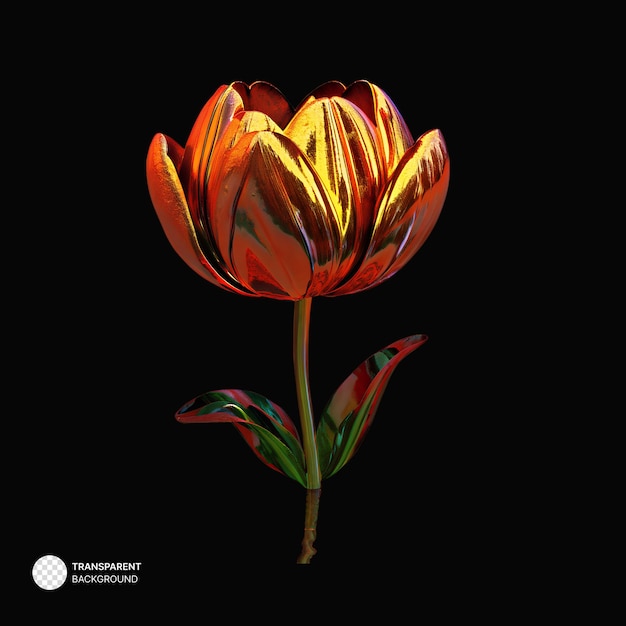 PSD psd-chrom-tulpen isolierte 3d-rendering