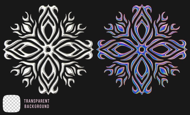 Psd chrome y2k abstract shape 3d rendering