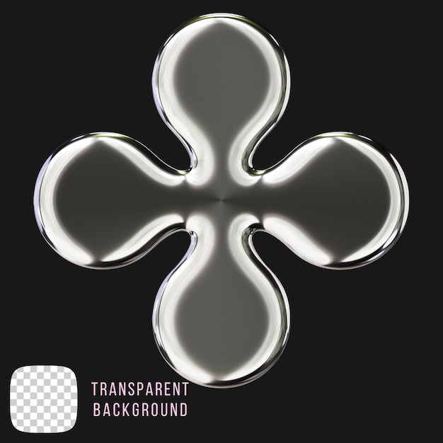 Psd chrome y2k abstrakte Form 3D-Rendering