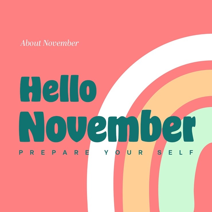 PSD psd ciao novembre modello di post instagram