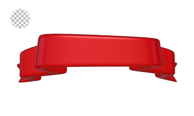PSD psd cinta roja render 3d aislado