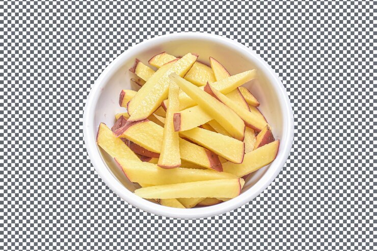 PSD psd ciotola di patatine fritte isolate su uno sfondo trasparente