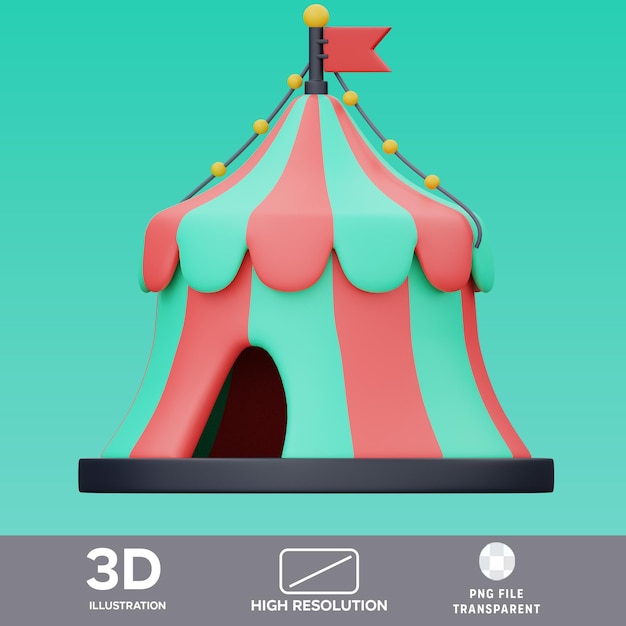 psd circus tent 3d illustration