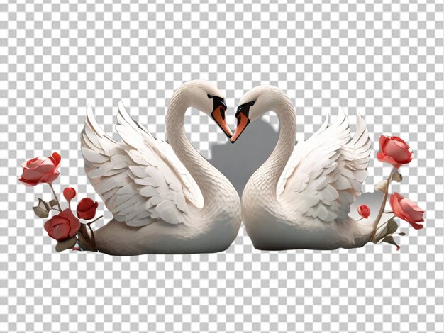 PSD psd de un cisne de amor en 3d