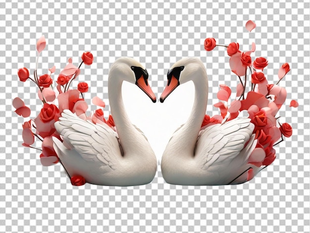 PSD psd de un cisne de amor en 3d