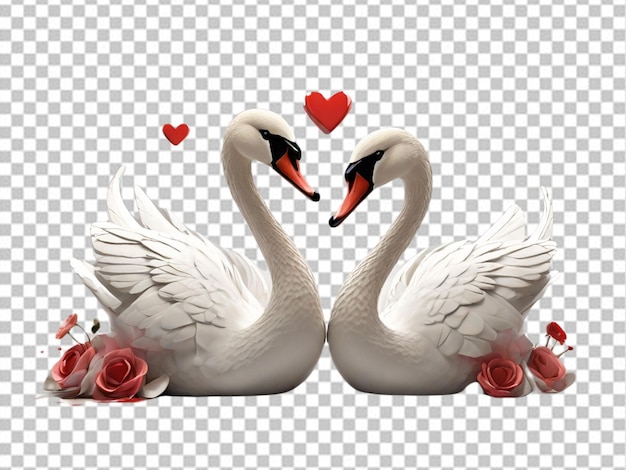 Psd de un cisne de amor en 3d