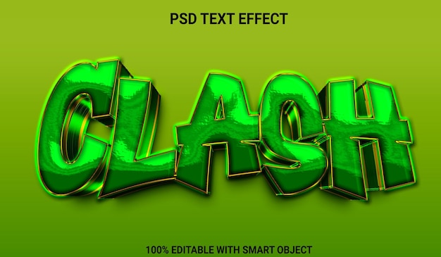 Psd clash 3d bearbeitbarer texteffekt