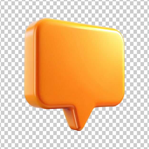 Psd de un clipart de comunicación de burbuja de habla naranja 3d en un fondo transparente