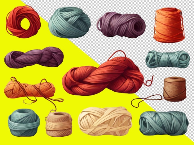 Psd de un clipart de yarn skein en un fondo transparente