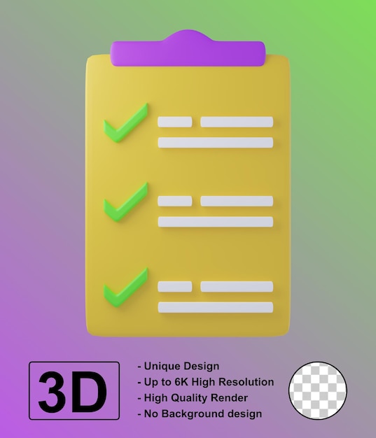 PSD Clipoard Documento Office 3D