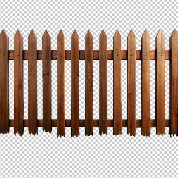 PSD psd d'une clôture en bois brun sur un fond transparent