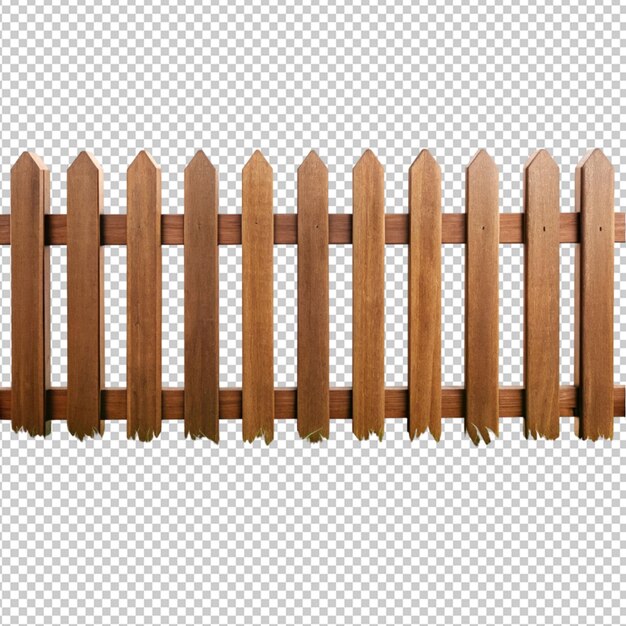 PSD psd d'une clôture en bois brun sur un fond transparent