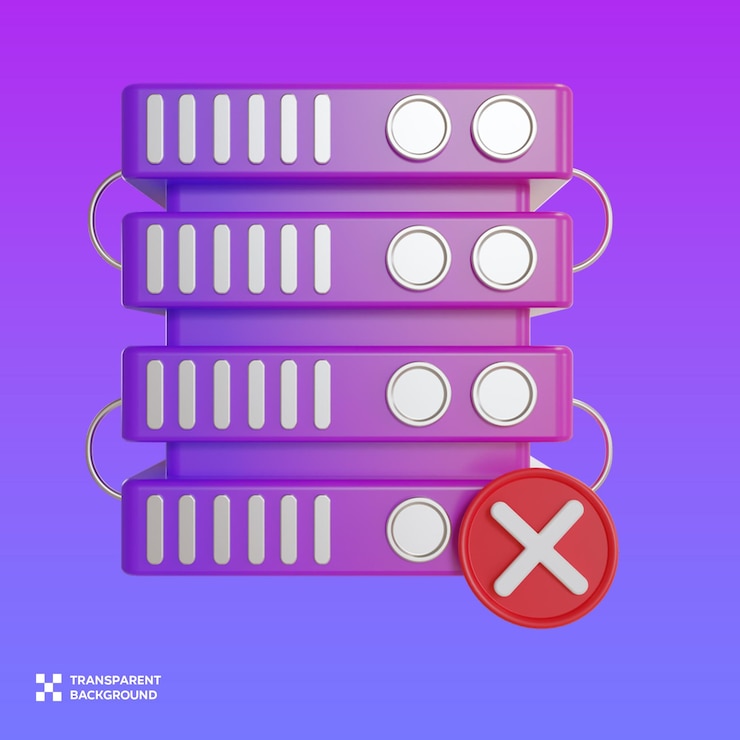 PSD psd cloud server disconnected 3d illustration
