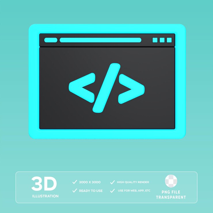 PSD psd-codierung in 3d-illustration