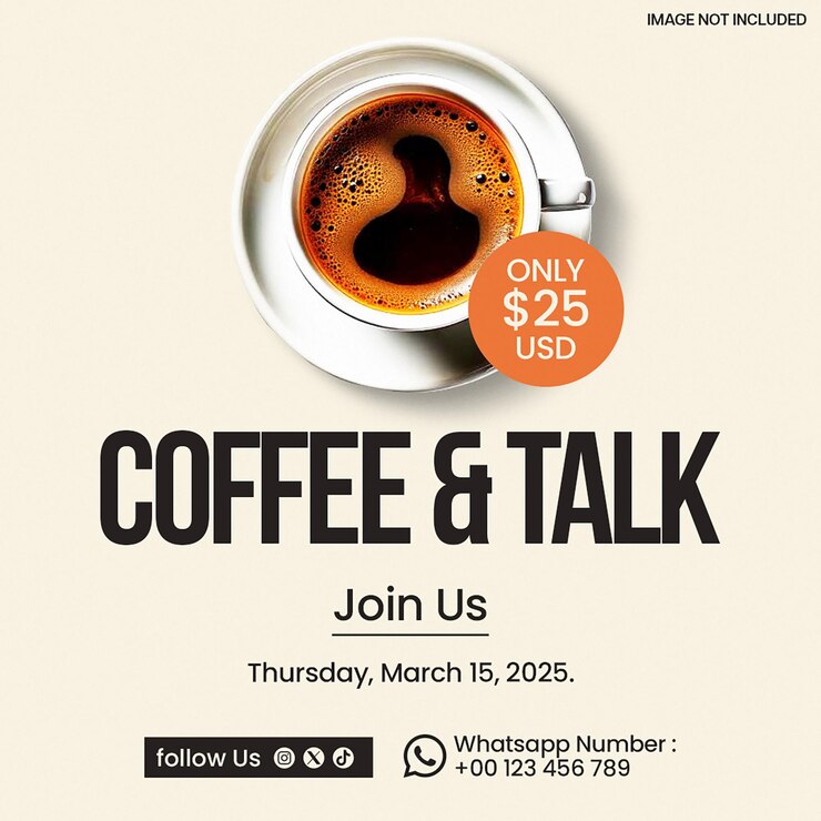 PSD psd coffee and talk beanora design per i social media e il modello di post di instagram