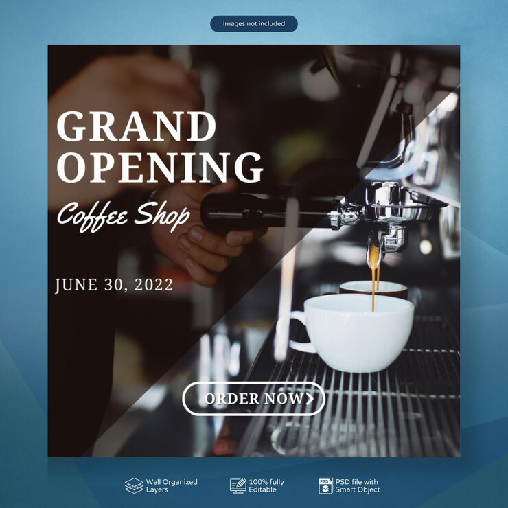 PSD psd-coffee-shop oder internationale kaffee-tagesförderung social-media-instagram-post-banner-vorlage